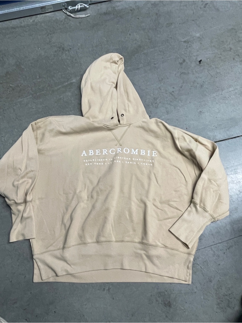 Abercrombie & Fitch Beige Logo Pullover Hoodie XL